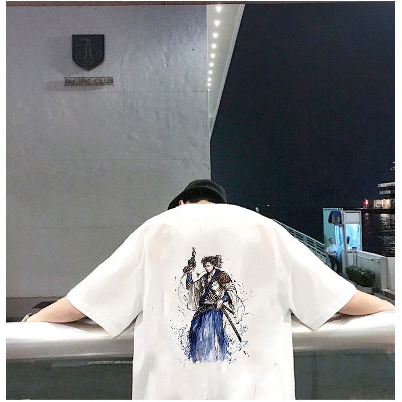 Áo thun unisex độc lạ Samurai form rộng vải dày mịn 2019T1843