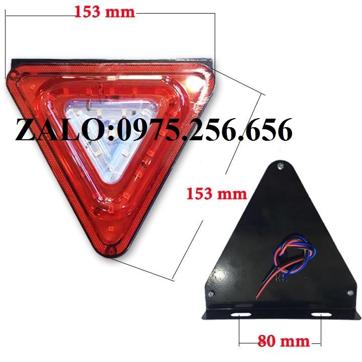 Đèn Nháy Cảnh Báo Tam Giác Đỏ 6D Điện Áp 12V 24V Có Video Thực Tế