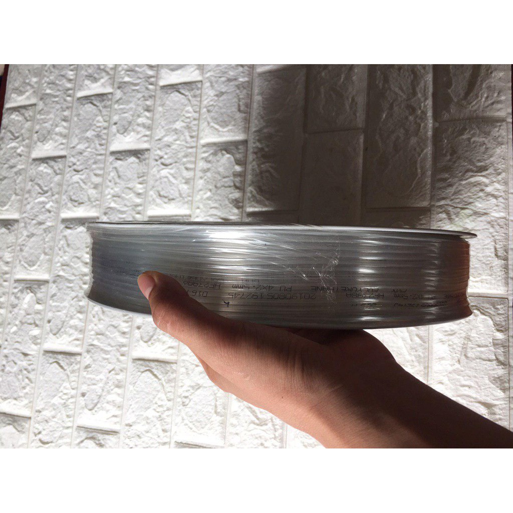 Dây Hơi 4x2,5 PU Khí Nén Trắng Trong cuộn 200 Mét