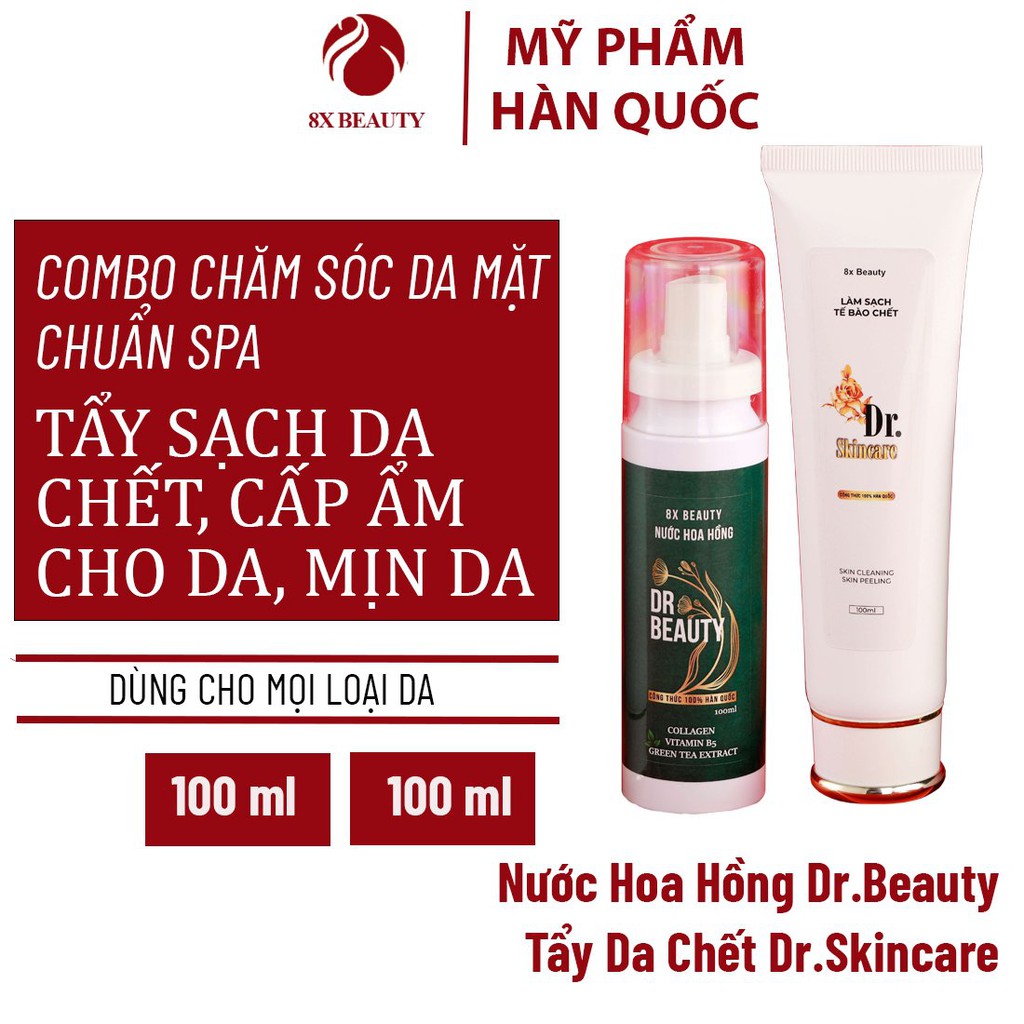 NƯỚC HOA HỒNG 8X + TẨY DA CHẾT 8X BEAUTY