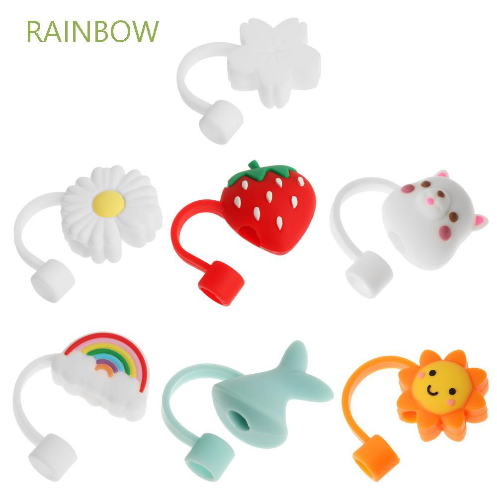 Nắp đậy ống hút chống bụi chất liệu silicon kiểu dáng hoạt hình xinh xắn