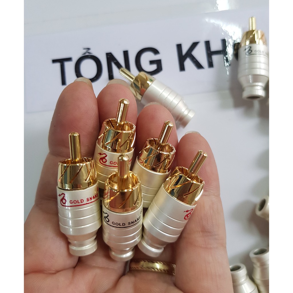 Jack AV Gold Snake - 08 cái | Rắc RCA| Jack Hoa Sen | Jack Bong Sen