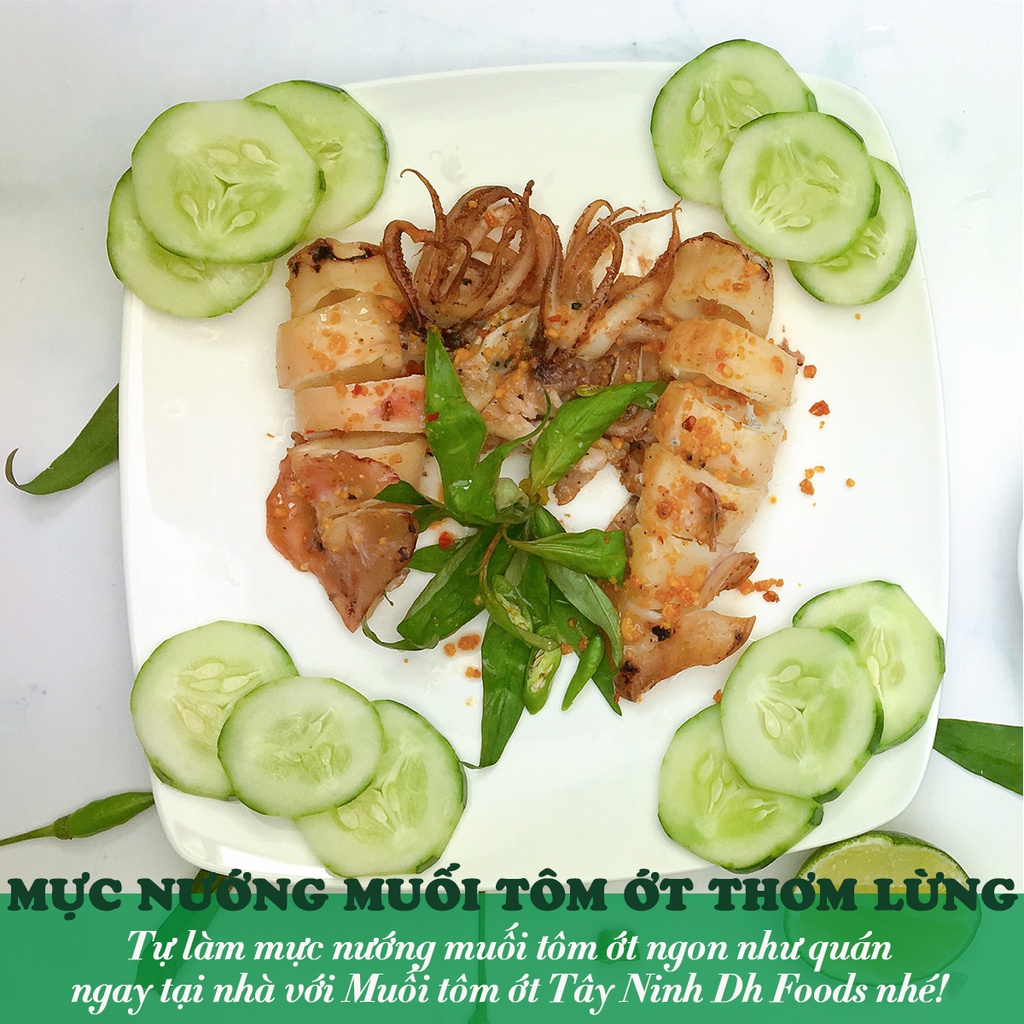 Muối tôm ớt Tây Ninh hạt to gia vị chấm hoa quả loại 1 thơm ngon 60/120gr FoodPlus