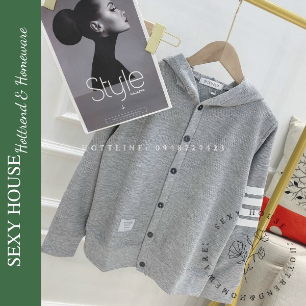 Áo khoác cardigan len xốp kẻ sọc tay A73 SEXYHOUSE