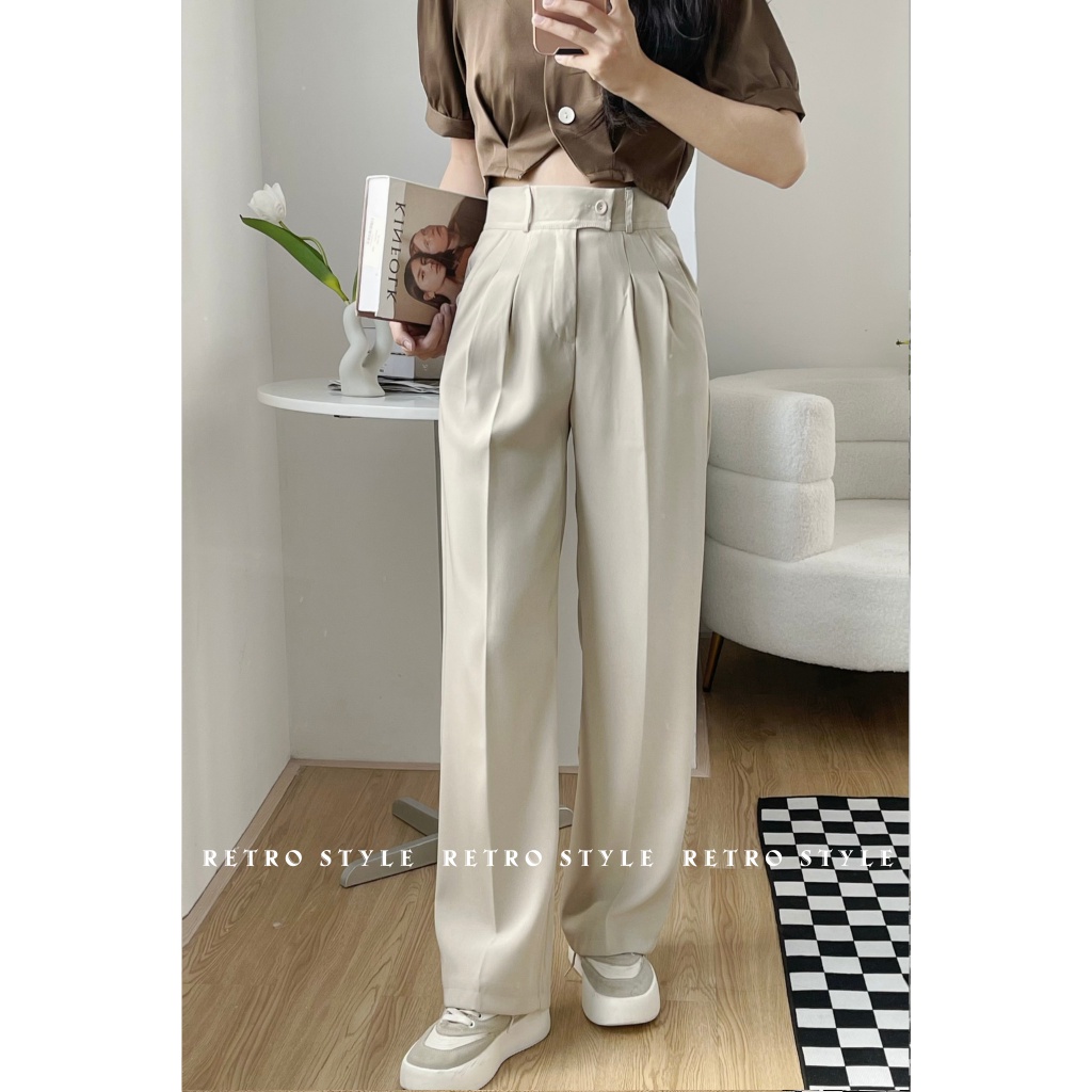 Quần suông cạp lệch chất ruby cao cấp quần lưng cao Quansuong563/251/P4K7