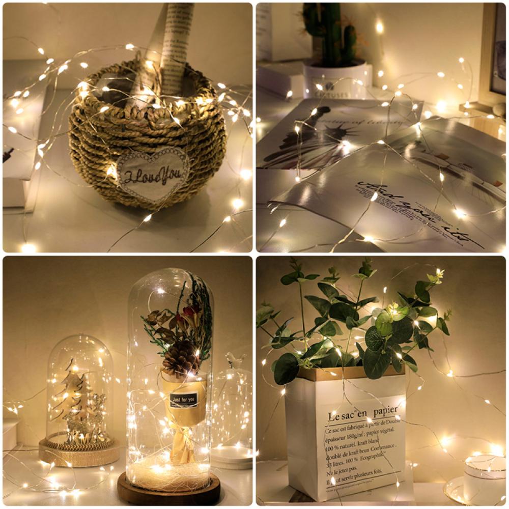 Dây Đèn LED 1/2/3m Chống Thấm Nước Dùng Để Trang Trí Nội Thất Cho Giáng Sinh Halloween