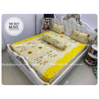 Bộ Ga Thun Lạnh Hàn Quốc 4 món ( 1 ga bọc + 2 vỏ gối nằm + 1 vỏ gối ôm)