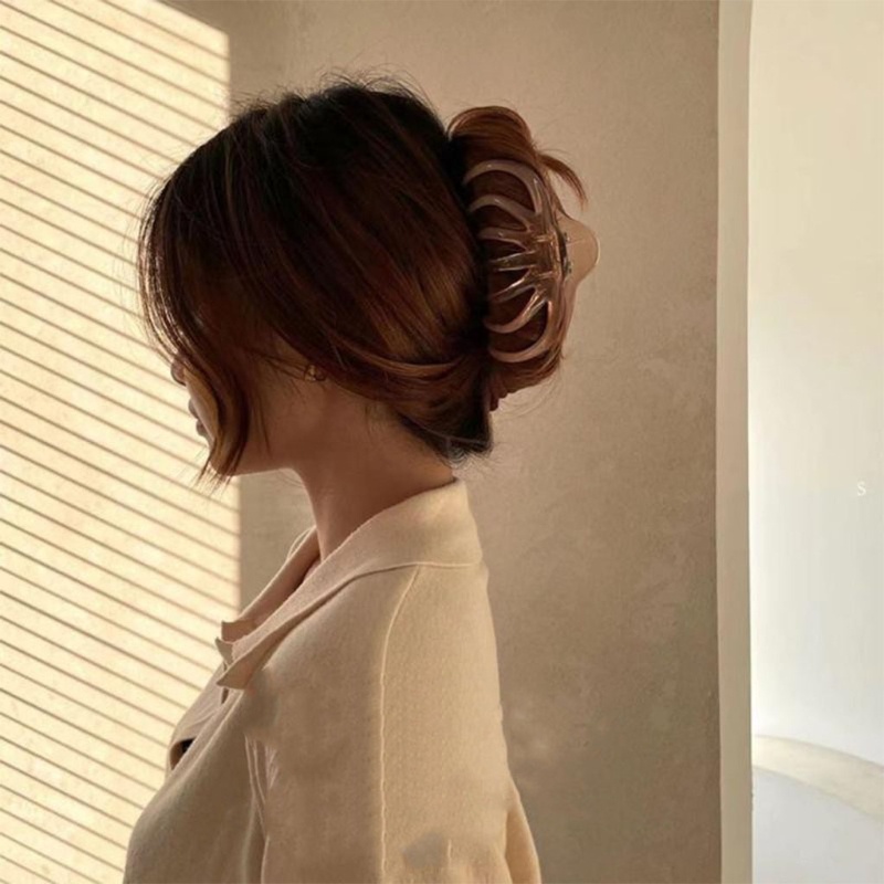 Kẹp Tóc Nhựa Trong Suốt Phong Cách Vintage Thời Trang