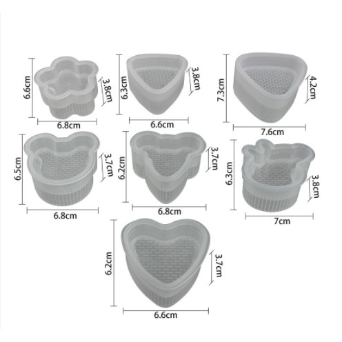 Combo 6 Khuôn ép cơm nắm cho bé tập ăn dặm đủ hình đáng yêu cho bé