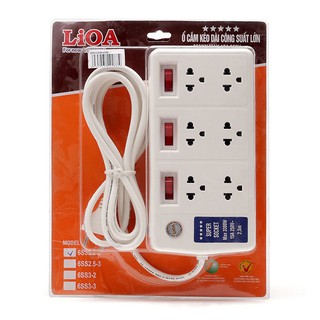 Ổ cắm điện lioa 6 ổ cắm công suất lớn lioa 6ss2.5-2
