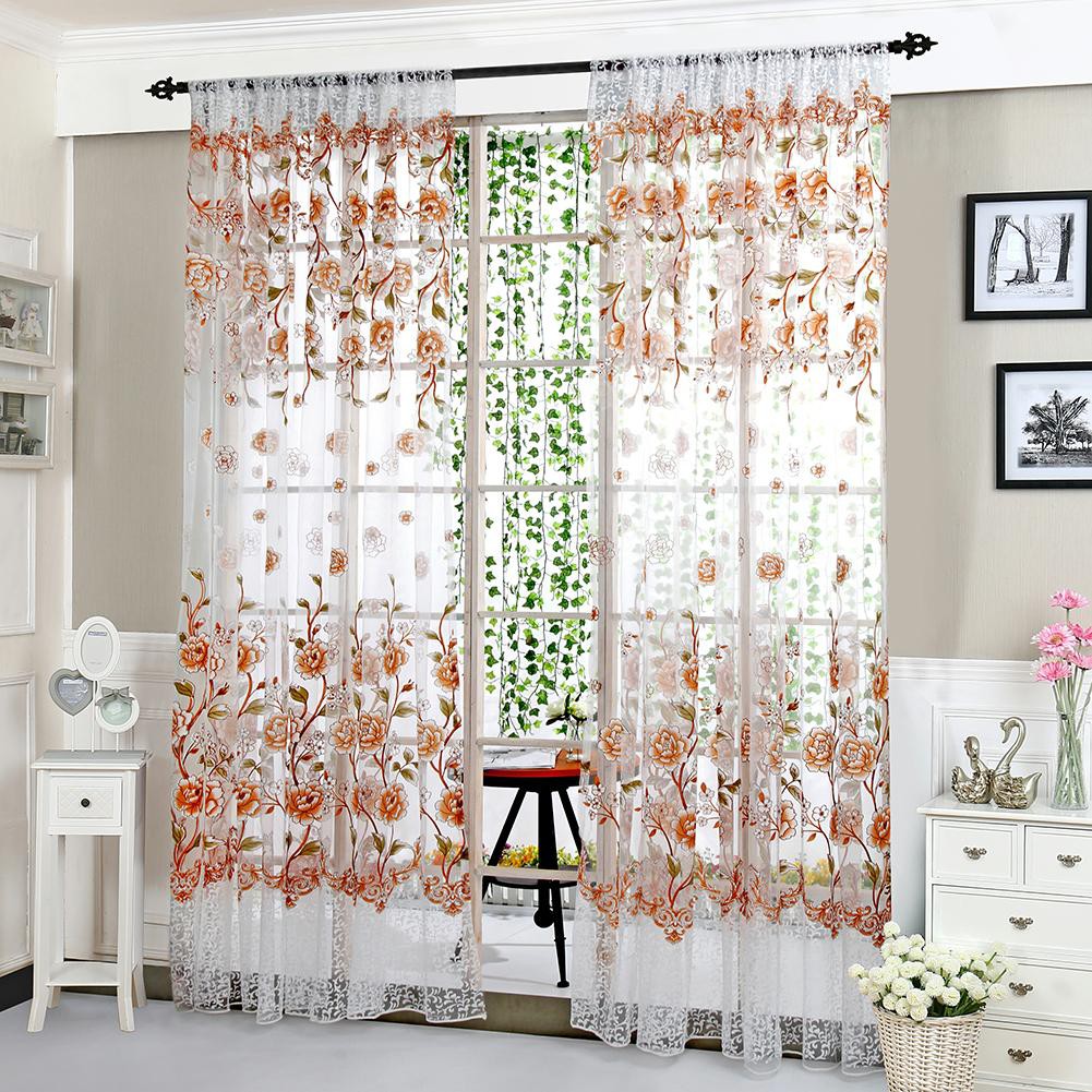 Rèm cửa hình hoa mẫu đơn trang trí phòng khách/phòng ngủ
