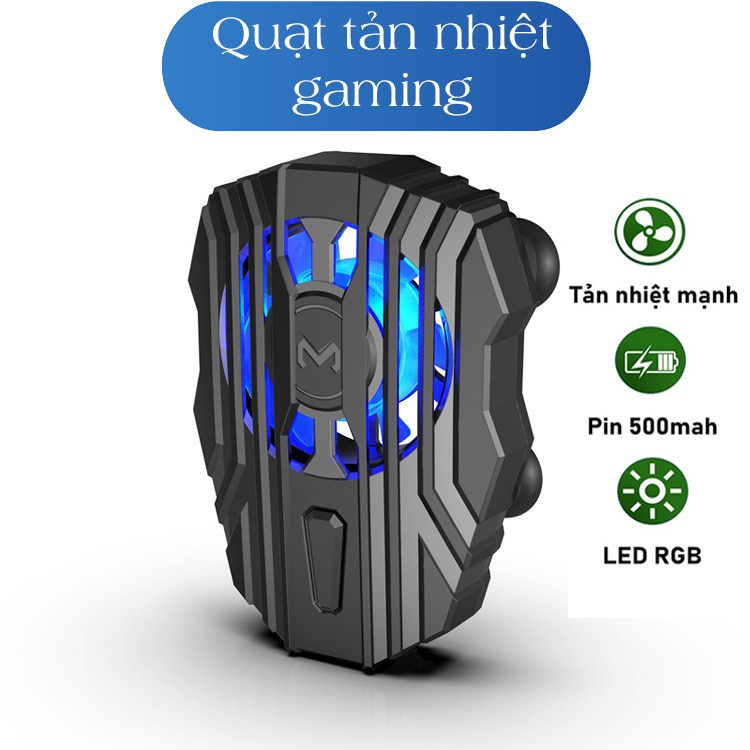 Quạt tản nhiệt điện thoại Memo FL01 làm mát nhanh cho điện thoại gaming game thủ mobile pin 500mah có LED RGB -dc4456