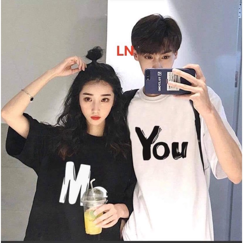 Set 2 áo đôi tay lỡ Me YOU