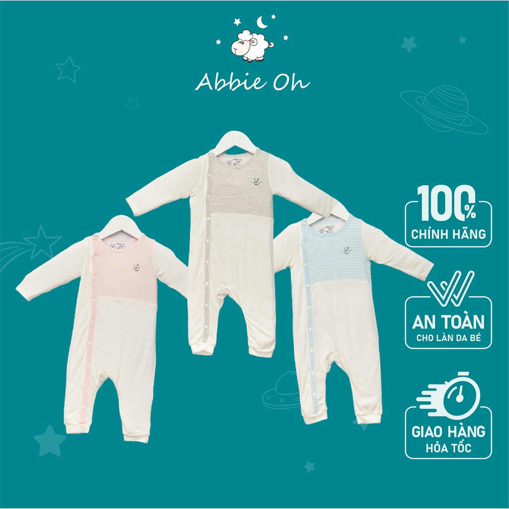 Bộ quần áo bodysuit ABBIEOH cotton dài tay hình gấu cho bé BD550 BD572