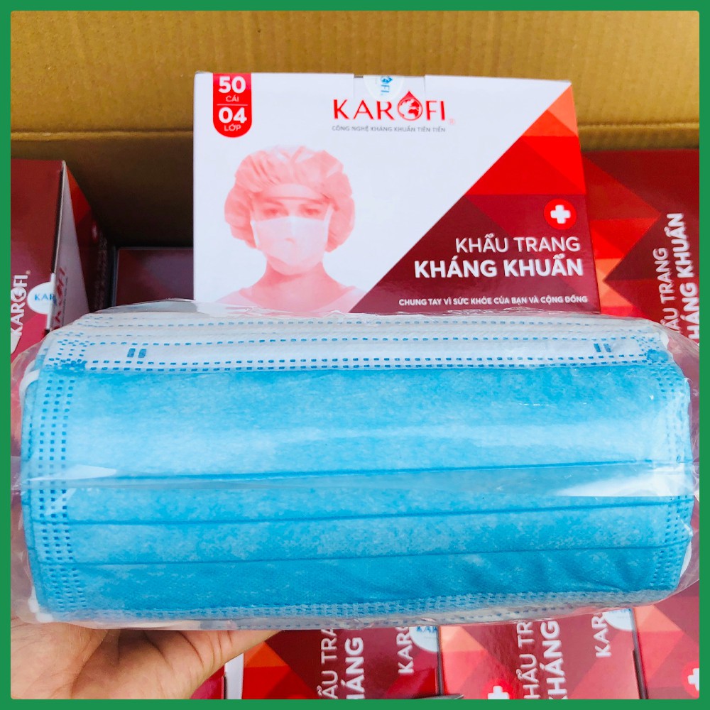 Khẩu Trang Y Tế 4 Lớp Karofi Kháng Khuẩn Cao Cấp (50 chiếc/hộp) | BigBuy360 - bigbuy360.vn