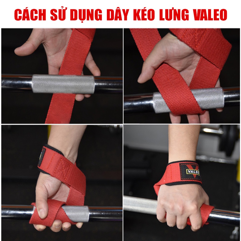 Dây kéo lưng tập GYM, tập xô lưng, deadlifft - Liffting Straps VALEO (1 Đôi)