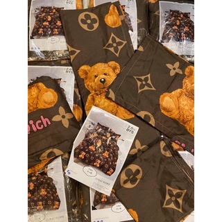 Bộ Chăn Ga Gối Cotton Poly LV Gấu