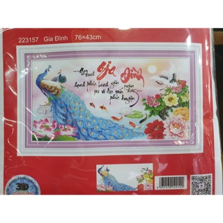 Tranh thêu chữ thập Gia Đình 223157 (76x43) chưa thêu