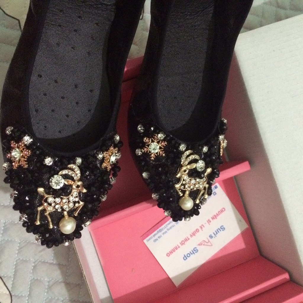 Giày búp bê họa tiết hươu(a7) | BigBuy360 - bigbuy360.vn