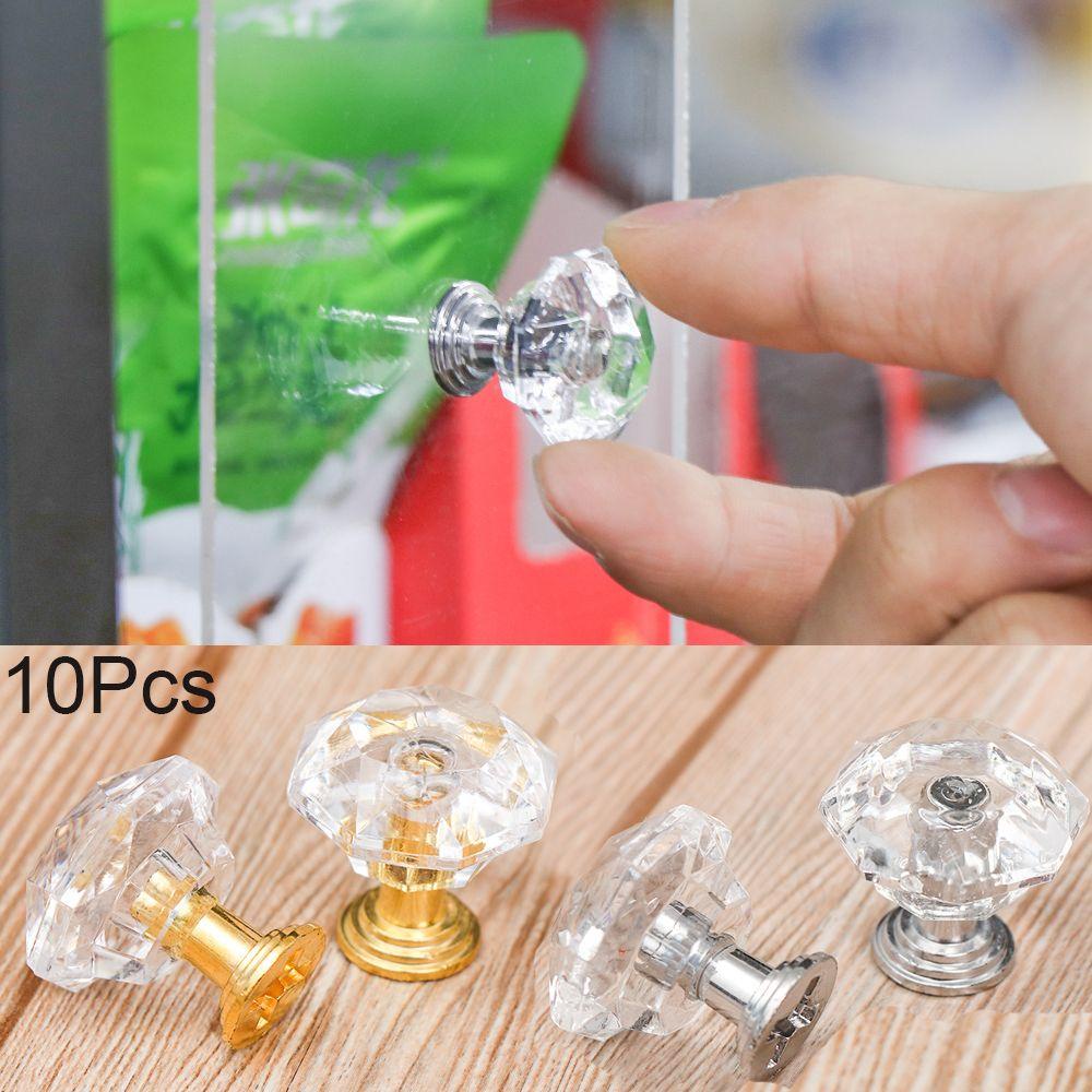 PISTA Set 10 Tay Nắm Cửa Trong Suốt Hình Dạng Độc Đáo Trang Trí Nhà Cửa