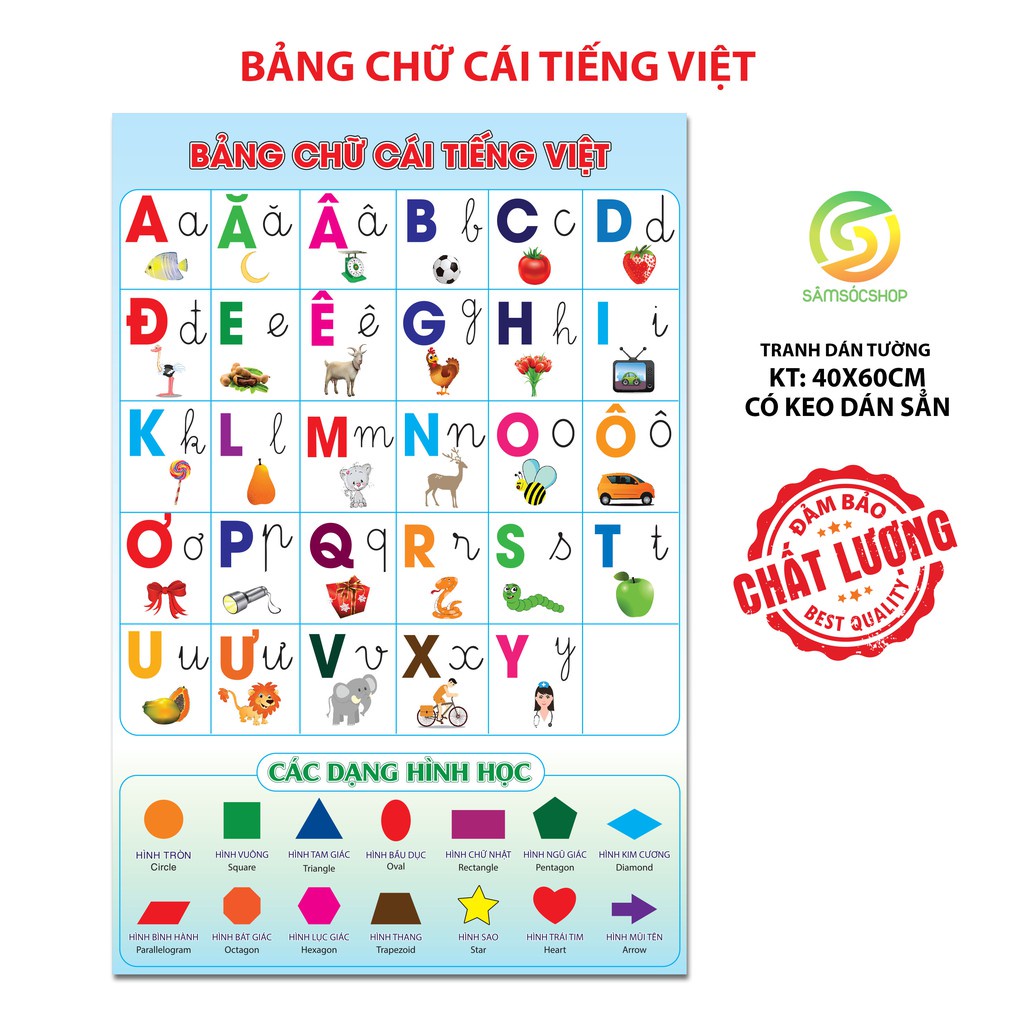 ♦☃Decal dán tường cho bé (6 tờ: chữ cái, số, con vật, trái cây, giao thông, thước đo) nhựa