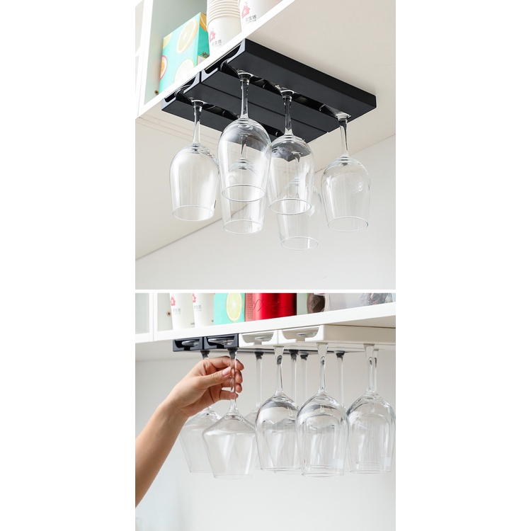 Giá đỡ ly rượu vang thủy tinh JUJIAJIA kiểu treo ngược tự dính chất lượng cao cho nhà ở