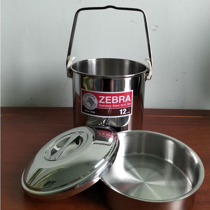 Camen Inox 1 Ngăn 14cm - 151614 ngăn cạn có quai và nắp cài Zebra Thái Lan