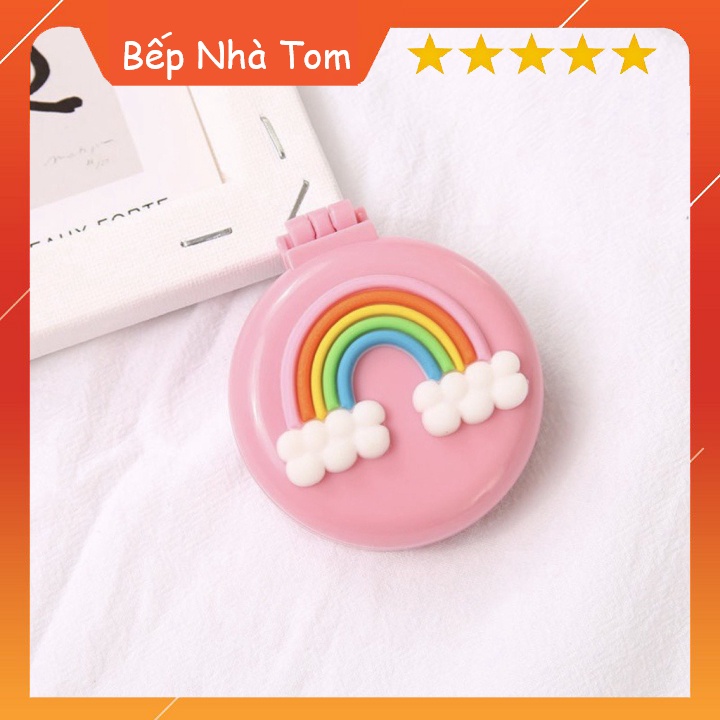 [HOT] Gương Mini Cầm Tay, Họa Tiết Dễ Thương, Xinh Xắn Kèm Lược Chải Đầu Và Massage, Có Thể Gấp Gọn Bỏ Túi Tiện Dụng