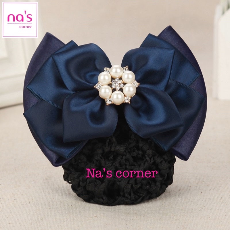 Kẹp lưới bới tóc búi tóc hoạ tiết cao cấp (3)