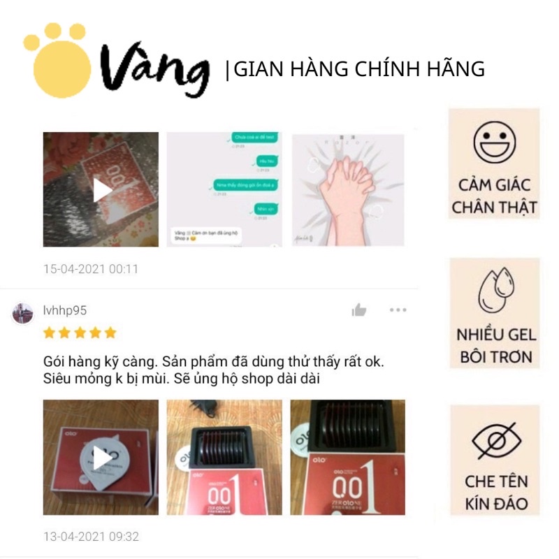 Bao Cao Su Gân Gai Nhiều Gel Bôi Trơn OLO 001 Lửa Băng Hộp 10 Bao