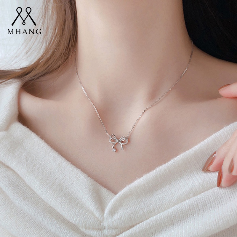 Vòng Cổ Mặt Nơ Đính Đá Sang Trọng Phong Cách Xuân Hè Mới