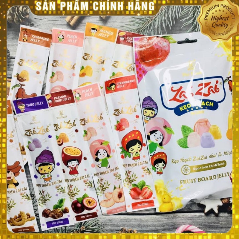 Kẹo Thạch Zaizai - Đức Hạnh | Vị: Dâu, Xoài, Đào, Cam, Khoai Môn, Chanh Dây, Me, - Đồ Ăn Vặt ERIC'S FARM