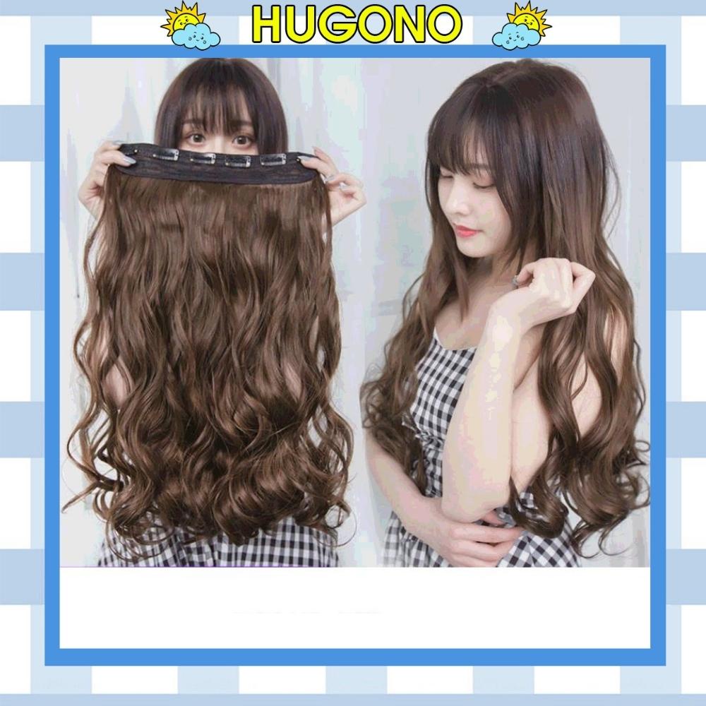 Tóc giả Hugono tóc kẹp cao cấp 6 phím Xoăn 45cm phong cách Hàn Quốc TG18