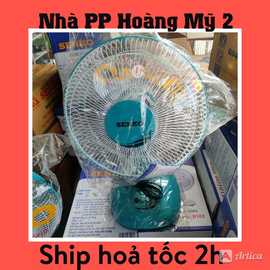 Quạt bàn Senko mẫu mới B1213/1216/B102 bảo hành 2 năm, nút vặn