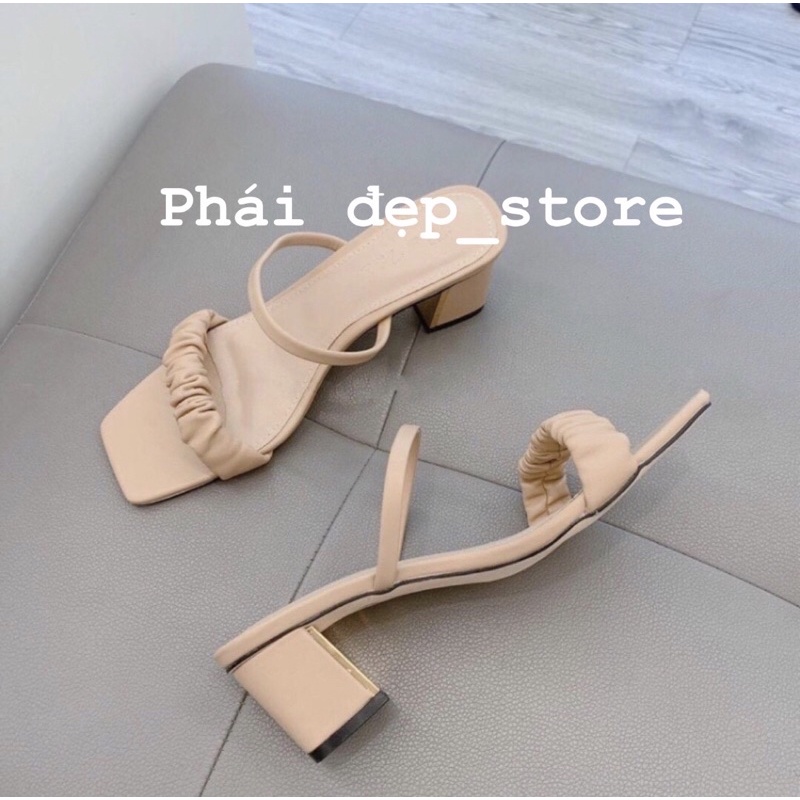 Dép Sandal quai nhún cao gót 7 phân hot Mã S02