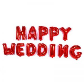 Bộ bóng 12 chữ HAPPY WEDDING trang trí tiệc, phòng cưới
