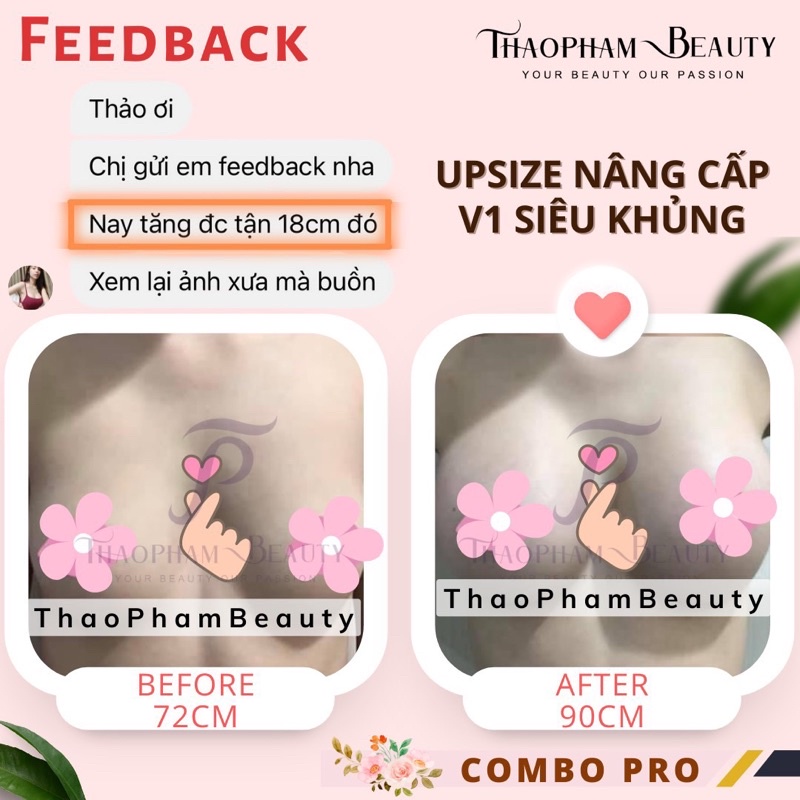 Combo siêu nở ngực, tăng vòng 1, mông to dáng đẹp cao cấp SUPER PRO+ tăng hơn 20cm dùng 5 tháng