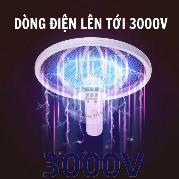 Vợt Muỗi Thông Minh Gấp Gọn 2 Chế Độ Kiêm Đèn Bắt Muỗi Tự Động Ban Đêm 2 Lớp Lưới Bảo Vệ An Toàn Có Bảo Hành - Lutu Mart