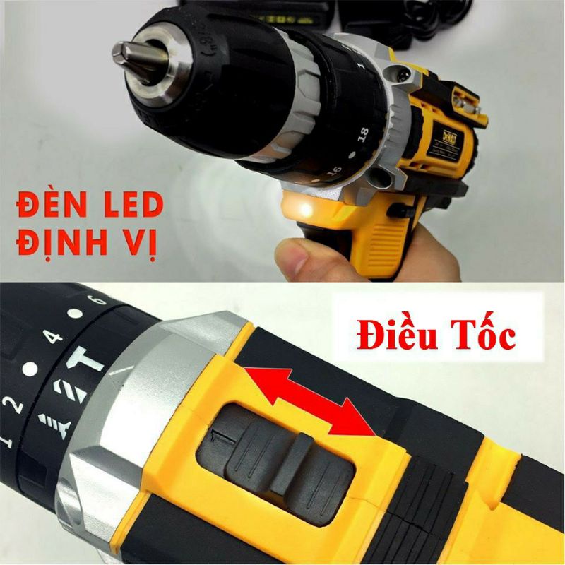 Máy khoan pin dewalt 36v 2pin kèm phụ kiện thiết kế nhỏ gọn, công suất cao