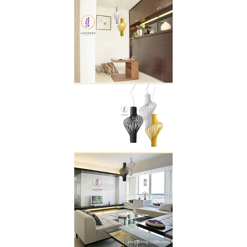 Đèn thả nghệ thuật hình ly 1 đui sắt TH030