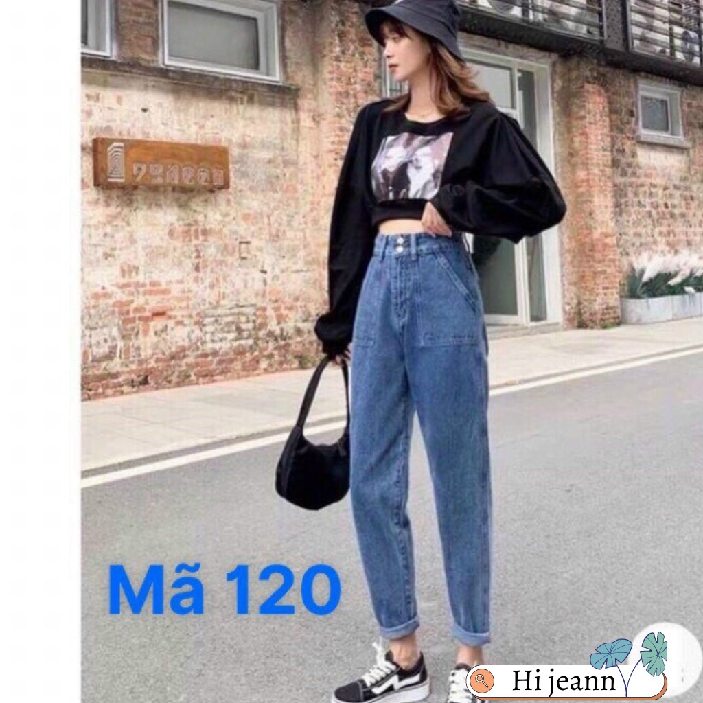 Quần Bò , Dáng Baggy Jean Nữ , Lưng Cao Không Co Giãn,Siêu hot