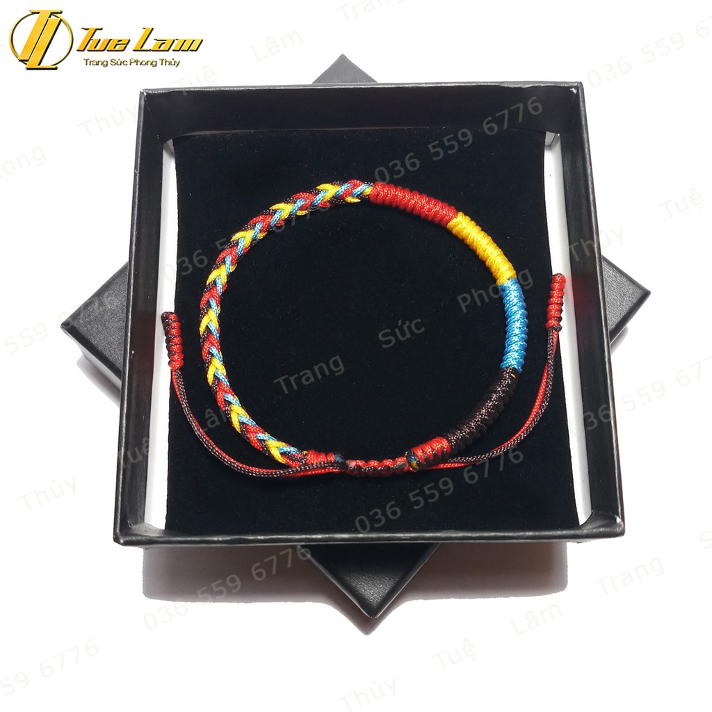 [New Style] Vòng Tay Chỉ handmade Tibet 4 Màu Chỉ Phong Thủy May Mắn