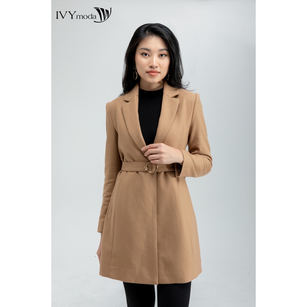 [NHẬP WABRTL5 GIẢM 10% TỐI ĐA 50K ĐH 250K ]Áo khoác dạ nữ dáng dài 1 khuy IVY moda MS 71M6086