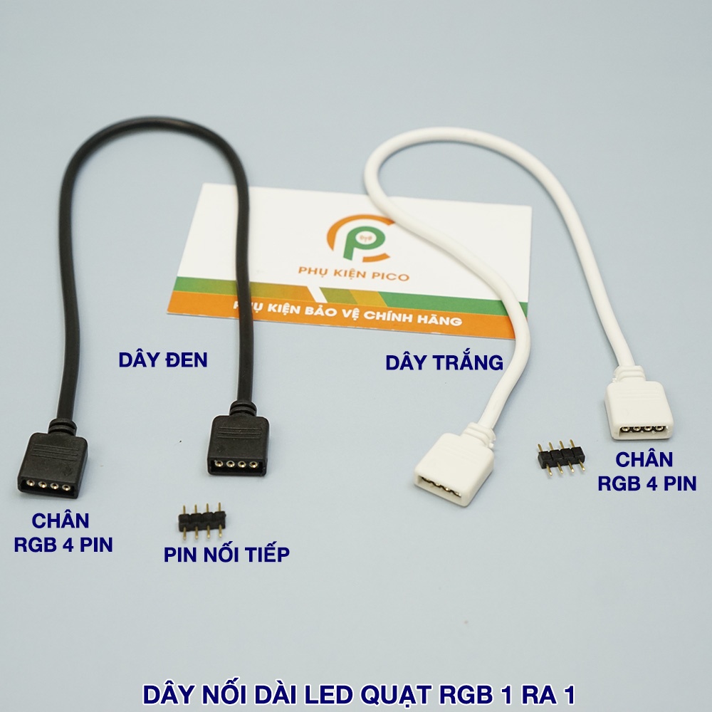 Dây chia cổng RGB 4pin loại 1 ra 1, 3, 5 kèm jump 2 đầu đực tương ứng với đầu chia