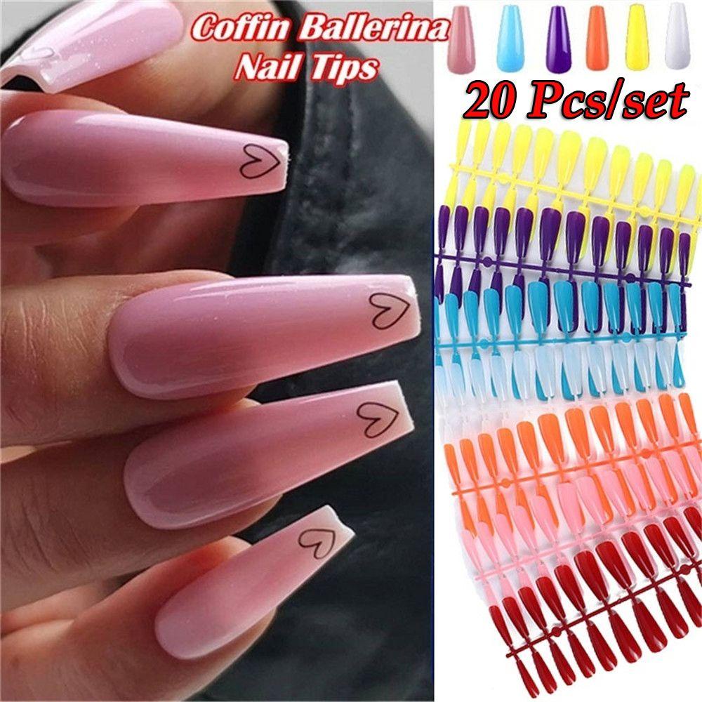 Bộ 20 Móng Tay Giả Bằng Acrylic Che Phủ Toàn Diện DIY Ốp