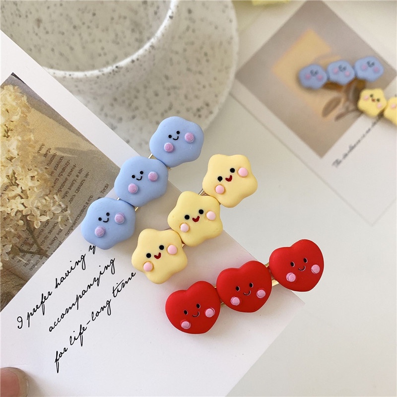 Kẹp tóc hình ngôi sao hoạt hình phong cách trẻ trung Hàn Quốc cho nữ