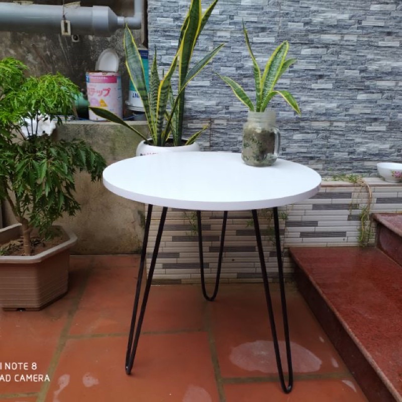 Bàn Tròn Phi 60 - Chân Hairpin phi 10 Cao 42cm - 72cm