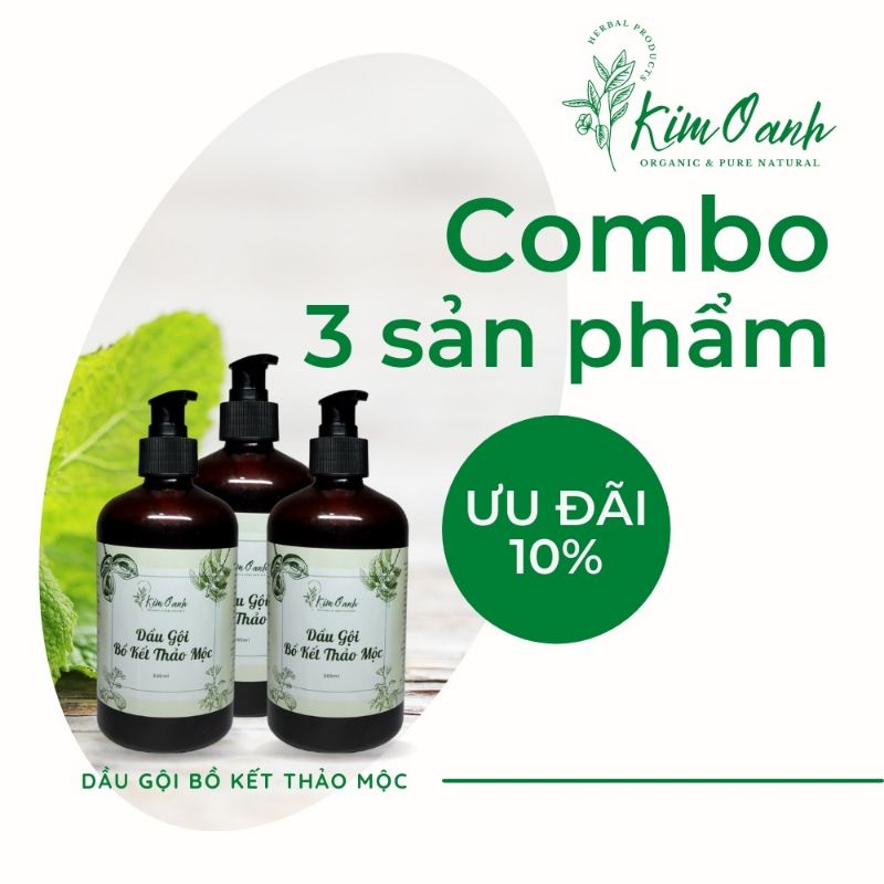 Cặp dầu Gội Xả Thảo Mộc Mọc Tóc, giảm rụng tóc, kích thích mọc tóc, trị gàu không hóa chất, thải độc da đầu, an toàn trẻ