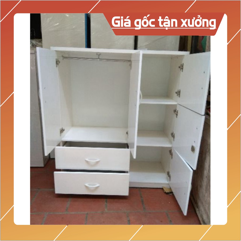 [Chỉ ship HN] Tủ quần áo trẻ em nhựa Đài Loan 2 cánh 2 ngăn kéo 3 ngăn mở kt 125*106cm freeship