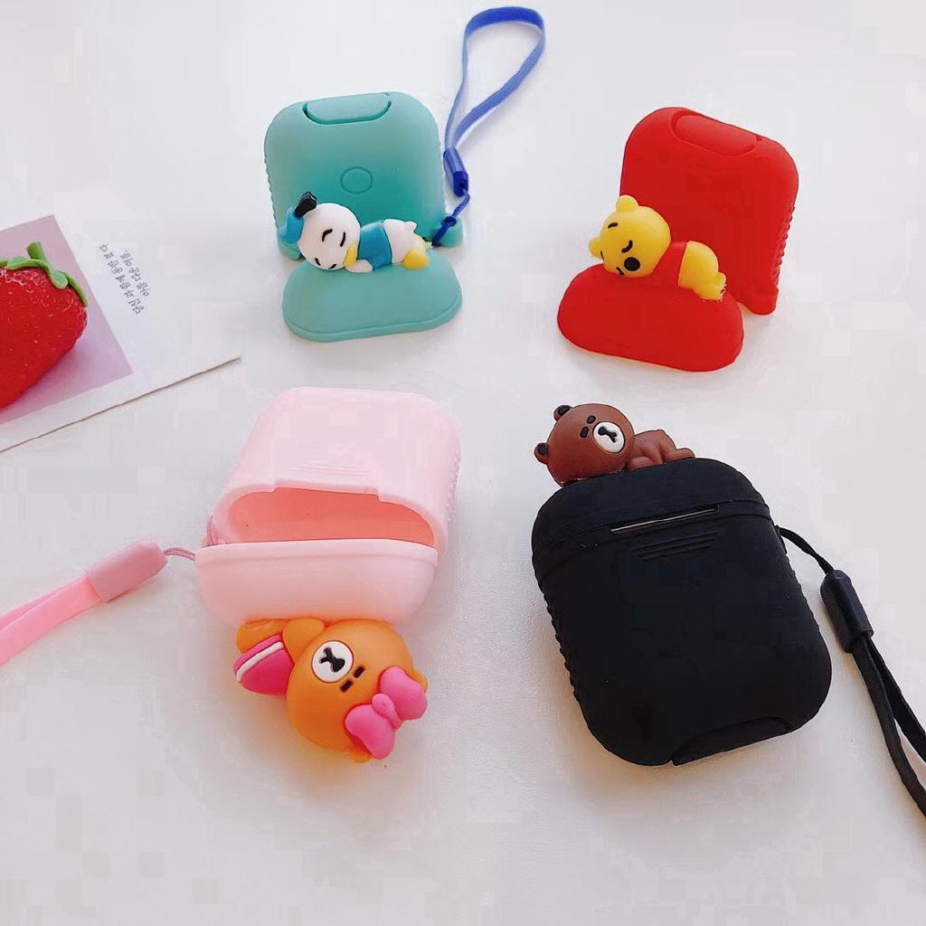 Hộp silicone đựng tai nghe Airpod xinh xắn có dây đeo